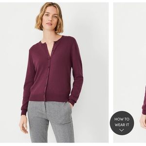 XS Modern Ann Cardigan - burgundy / wine color